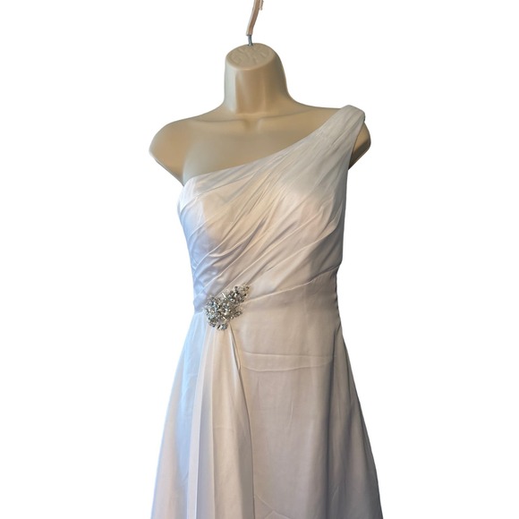 Dere Kiang White One Shoulder Wedding Debutaunte Dress‎ Size 4 NWT Never Worn - Picture 1 of 12